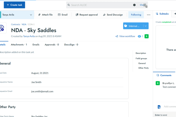 Contract Lifecycle Management — ALOE™ screenshot