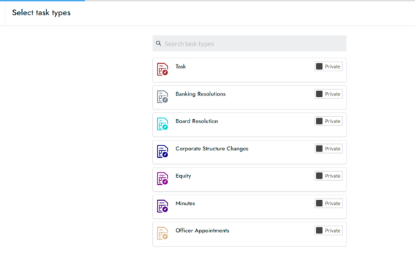 ALOE dashboard — project board with color-coded statuses